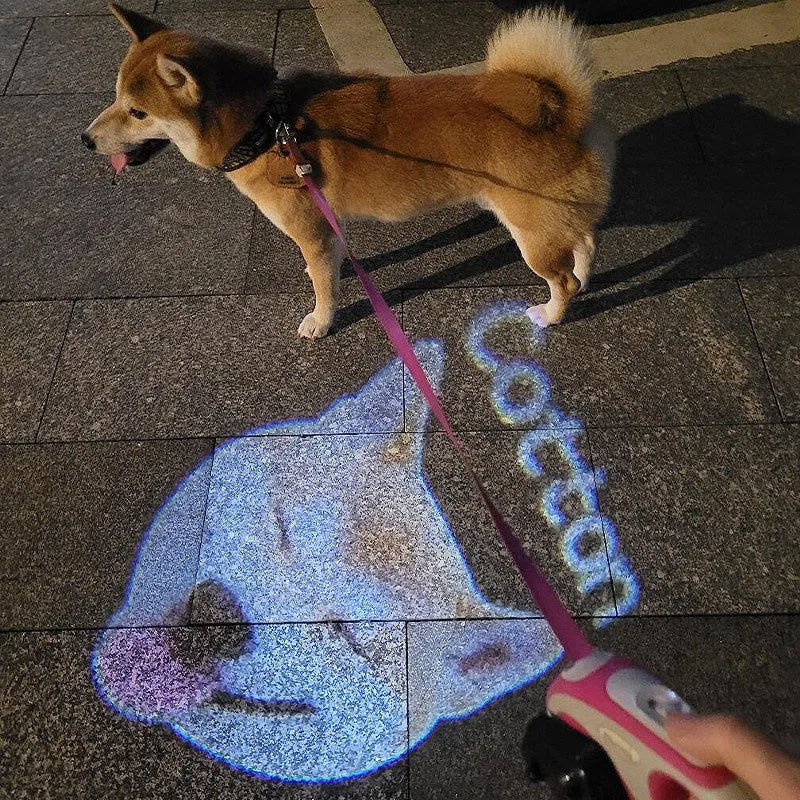 Individuell gestaltete Halsband-Projektorlampe für Haustiere, personalisiertes Nachtlicht für Hunde, LED-Licht gegen das Verlaufen und Geschenk für Tierfreunde (ohne Halsband)