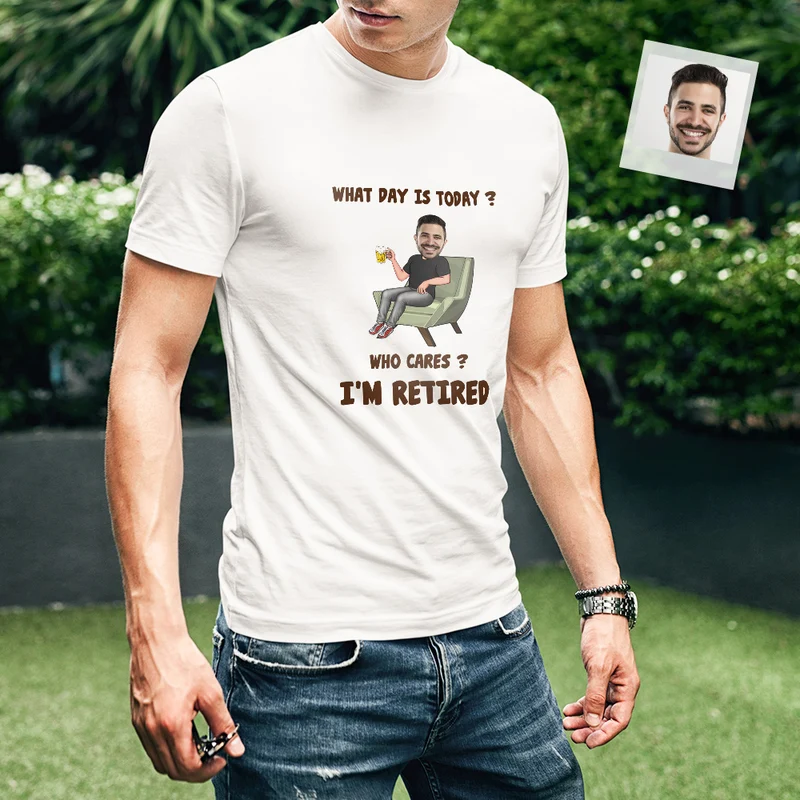 T-Shirt – “I’M RETIRED” Personalisiertes Geschenk zum Ruhestand und Abschied