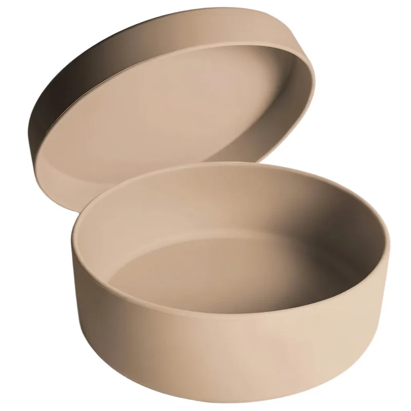 Silikon-Futternapf mit Deckel Taupe