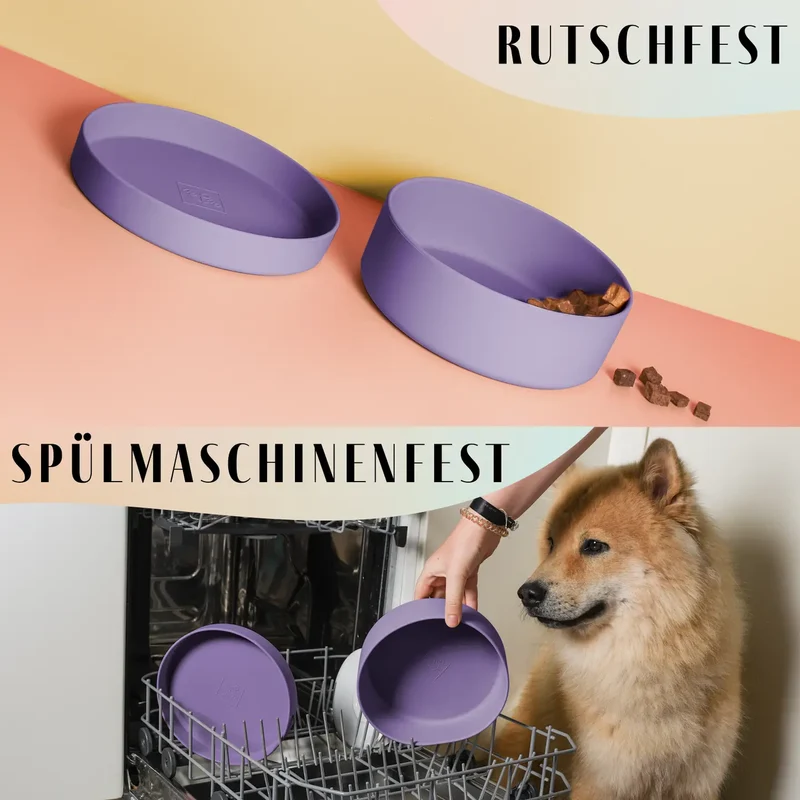 Silikon-Futternapf mit Deckel Ruby