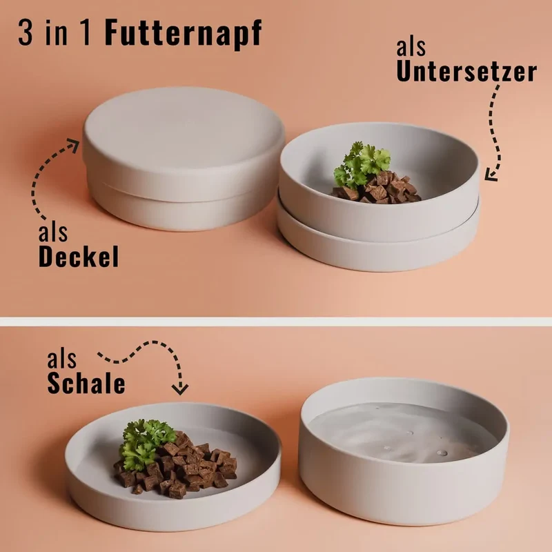 Silikon-Futternapf mit Deckel Ruby