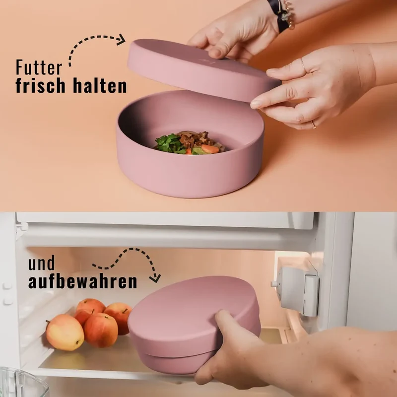 Silikon-Futternapf mit Deckel Ruby