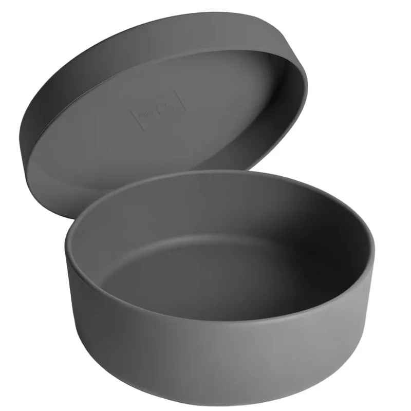 Silikon-Futternapf mit Deckel Dunkelgrau