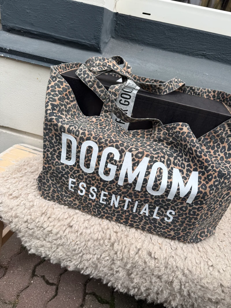 Oversize Tote Bag DOGMOM ESSENTIALS Vintage Leopard