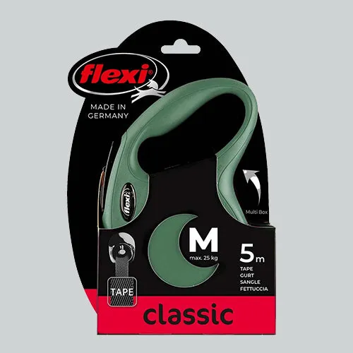 Flexi Leine New Classic Gurt Olivgrün