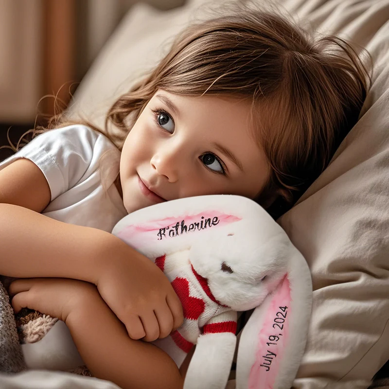 Plüschtier Hase mit gestickten Namen Geschenk für Kinder