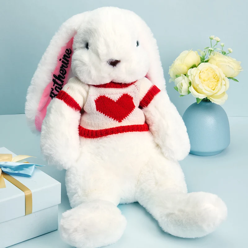 Plüschtier Hase mit gestickten Namen Geschenk für Kinder