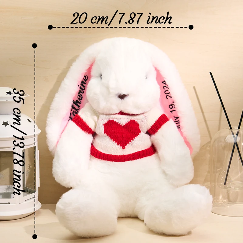 Plüschtier Hase mit gestickten Namen Geschenk für Kinder