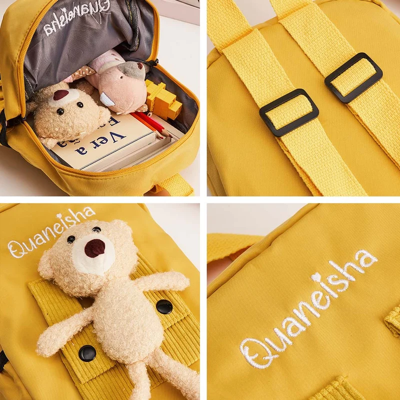 Personalisierte Name Stickerei Rucksack mit Bär - Geschenk für Kinder