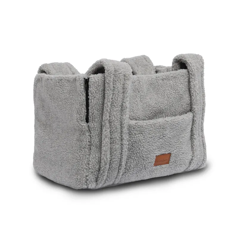 Hundetasche Teddy Hellgrau handgefertigt