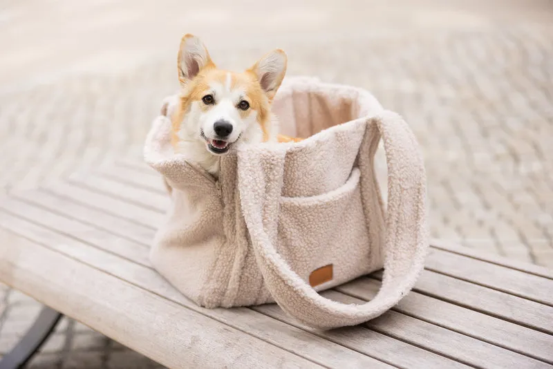 Hundetasche Teddy Beige handgefertigt