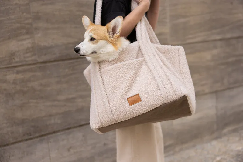 Hundetasche Teddy Beige handgefertigt