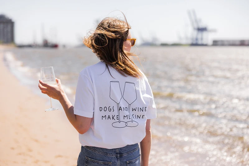 DOGS AND WINE MAKE ME FINE T-Shirt