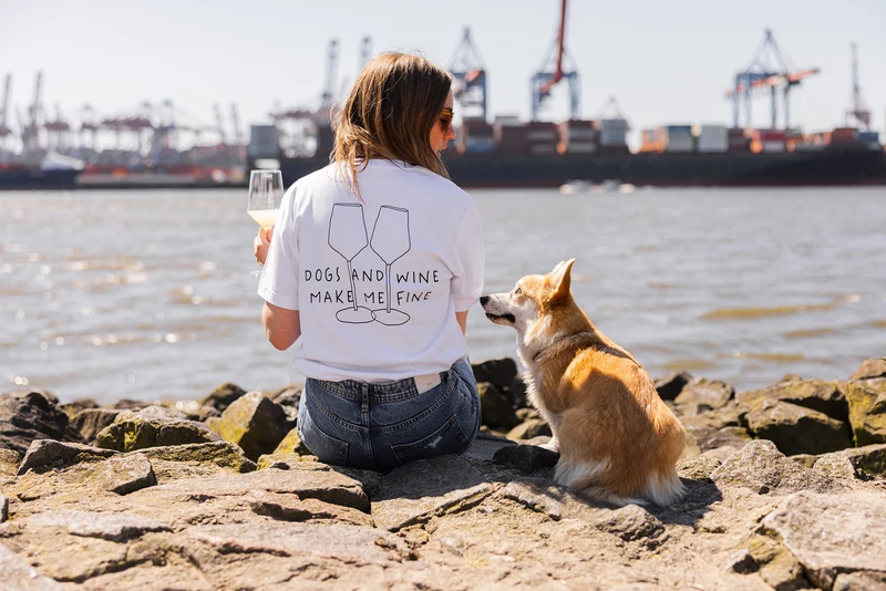 DOGS AND WINE MAKE ME FINE T-Shirt