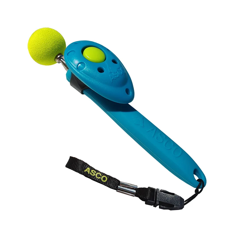 ASCO ClickStick - Target Stick mit abnehmbarem Premium Clicker - Target Stab für Hunde Katzen Clickertraining - Targetstick ausziehbar mit extra Klicker - Targetstab für Target-Training