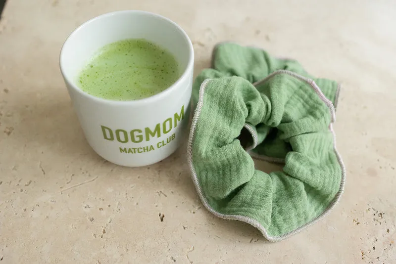 Musselin Scrunchie "Matcha" - handgefertigt