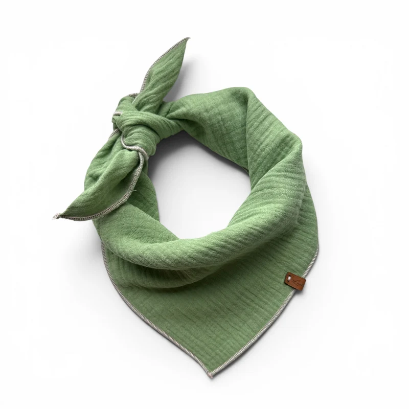 Musselin Halstuch "Matcha" - handgefertigt