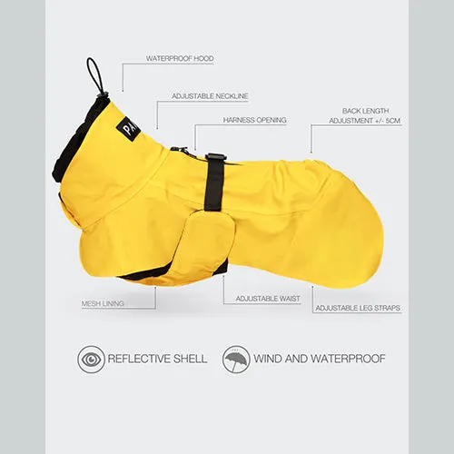 Hundemantel Visibility Raincoat Yellow