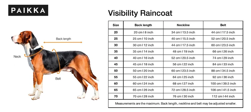 Hundemantel Visibility Raincoat Yellow