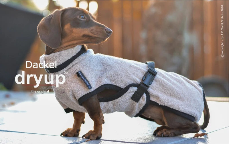 Dryup Cape Hundebademantel Dackel Sand