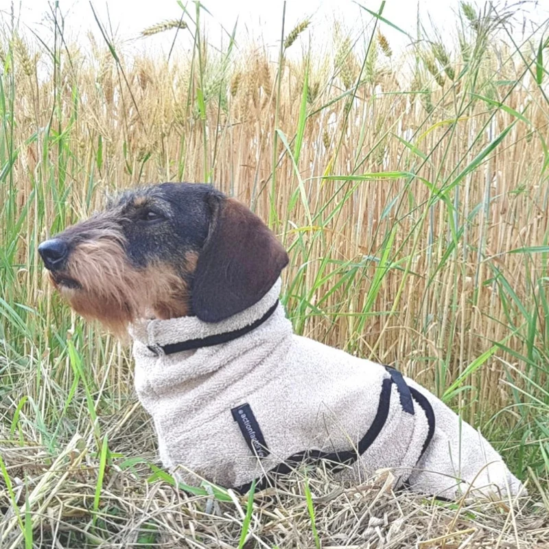 Dryup Cape Hundebademantel Dackel Sand