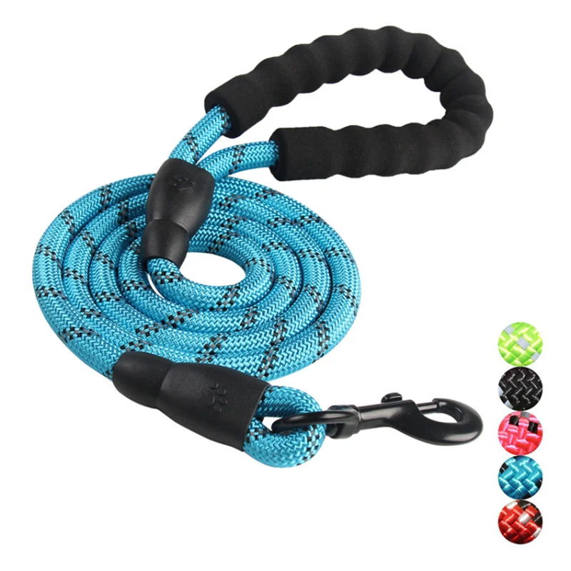 Nylon Hundeleine mit weichem Griff aus Polsterschaum 150cm Länge