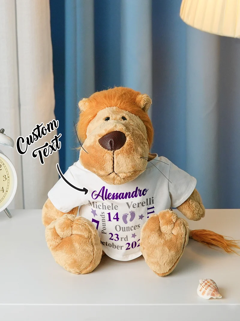Personalisierte Tier Plüsch Kuscheltier Geburt Ankündigung Geschenk für Baby Shower