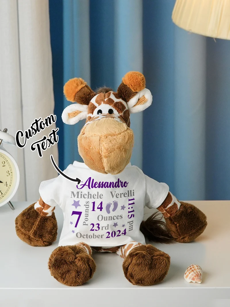 Personalisierte Tier Plüsch Kuscheltier Geburt Ankündigung Geschenk für Baby Shower