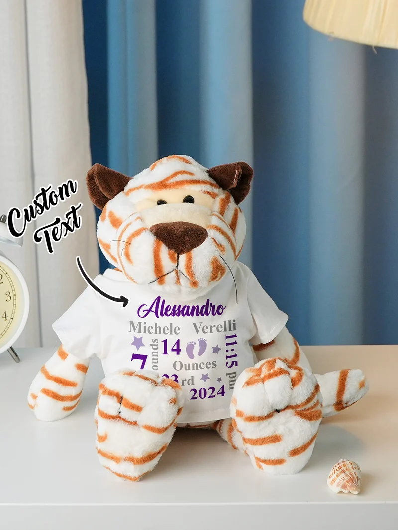 Personalisierte Tier Plüsch Kuscheltier Geburt Ankündigung Geschenk für Baby Shower
