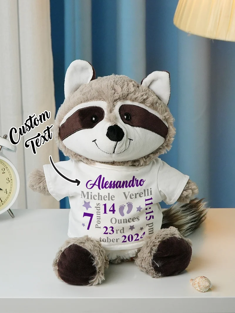Personalisierte Tier Plüsch Kuscheltier Geburt Ankündigung Geschenk für Baby Shower