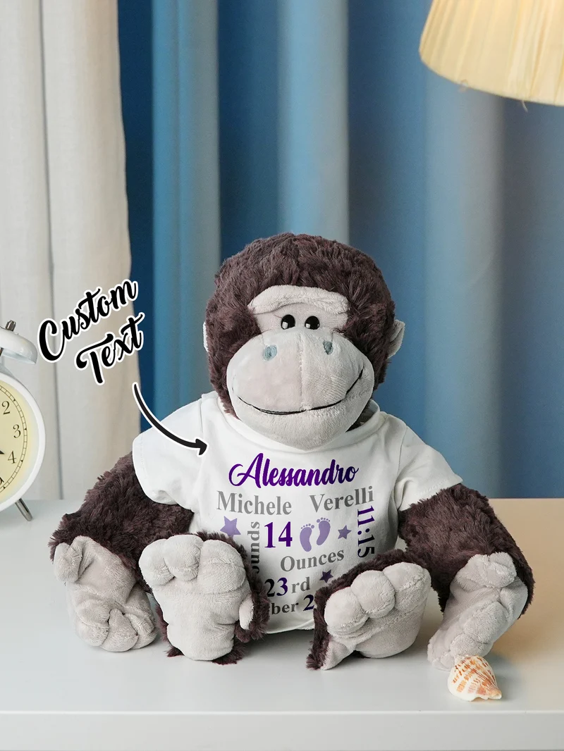 Personalisierte Tier Plüsch Kuscheltier Geburt Ankündigung Geschenk für Baby Shower