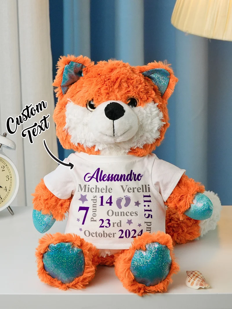 Personalisierte Tier Plüsch Kuscheltier Geburt Ankündigung Geschenk für Baby Shower
