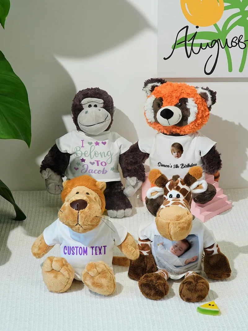 Personalisierte Tier Plüsch Kuscheltier Geburt Ankündigung Geschenk für Baby Shower