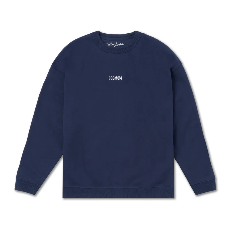 Oversize Sweater "DOGMOM" Navy