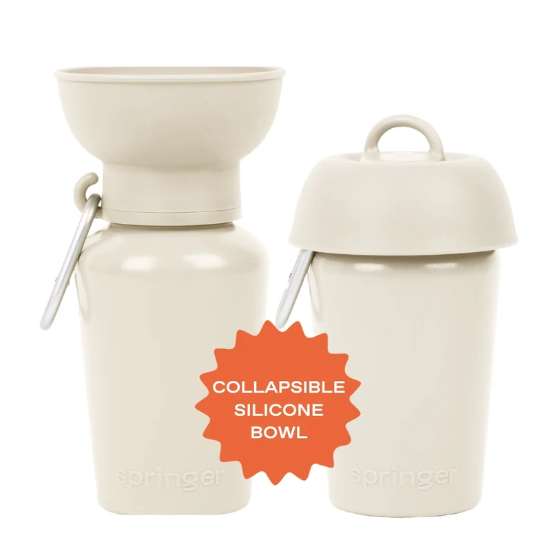 Reiseflasche Flip für Hunde 590ml Beige