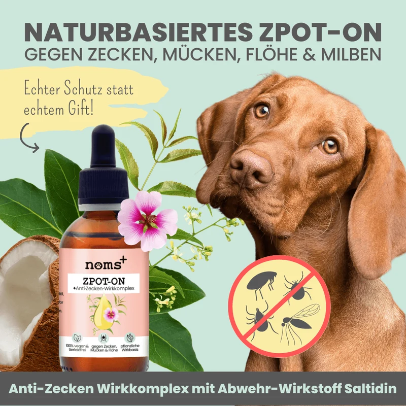 noms+ Zpot-on für Hunde gegen Zecken, Flöhe, Milben & Mücken