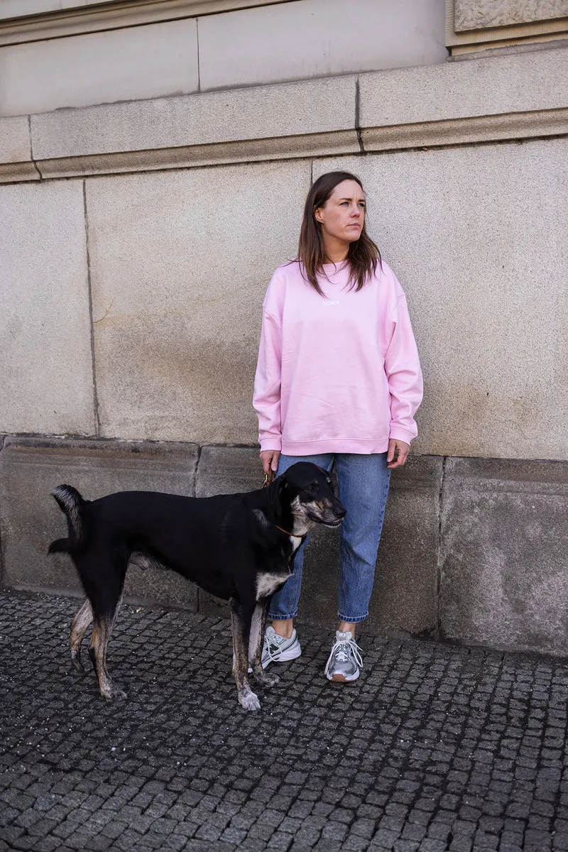 Oversize Sweater "DOGMOM" Light Rose