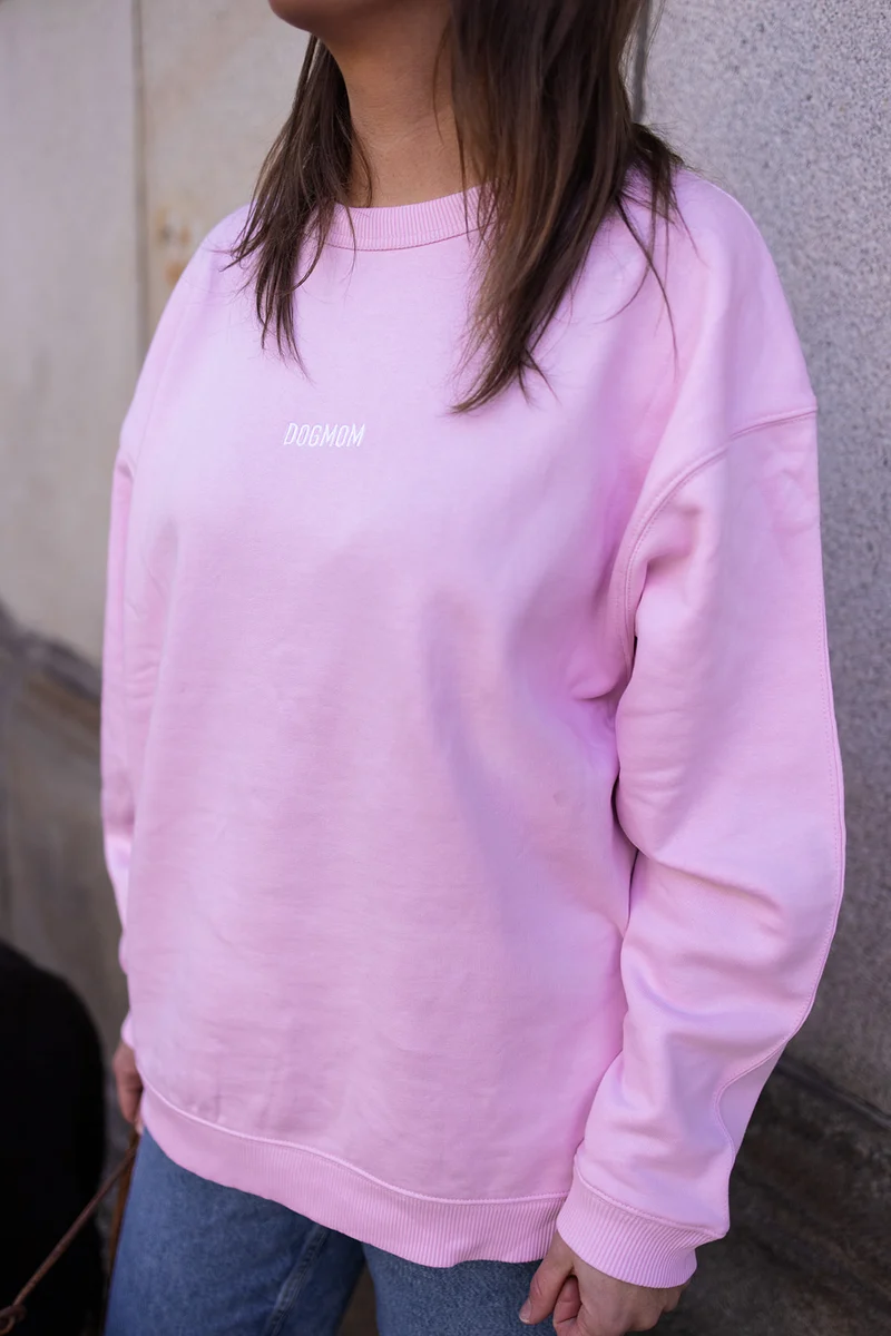 Oversize Sweater "DOGMOM" Light Rose