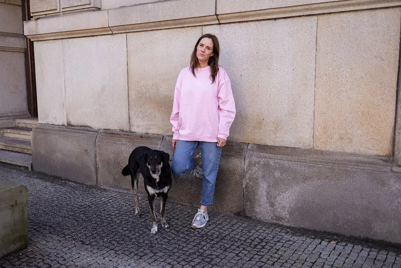 Oversize Sweater "DOGMOM" Light Rose