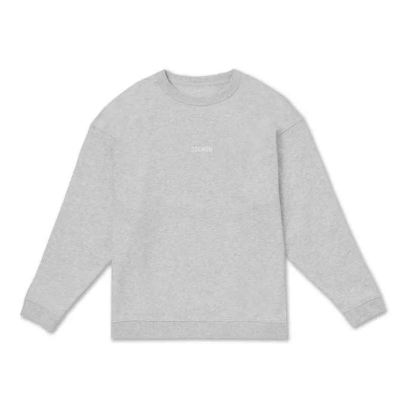 Oversize Sweater "DOGMOM" Hellgrau
