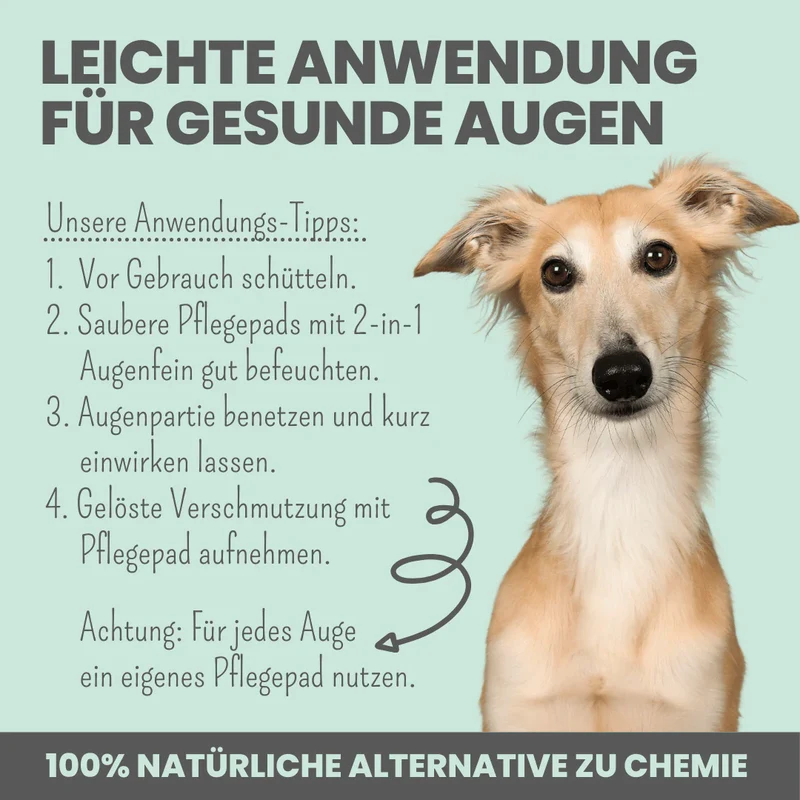 noms+ 2-in-1 Augenfein Reinigung & Pflege für Hunde & Katzen mit kolloidalem Silber
