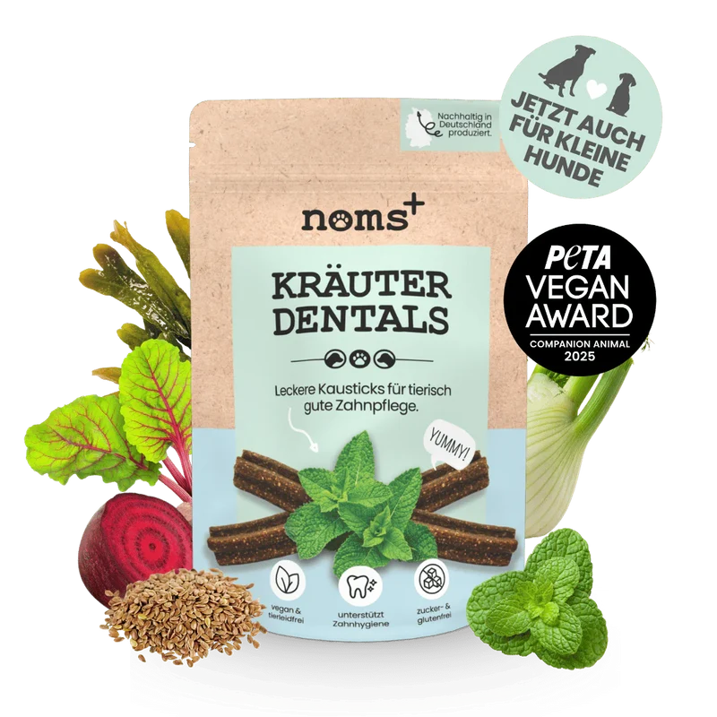 noms+ Kräuter Dentals für Hunde zur Zahn- und Darmpflege (150g)