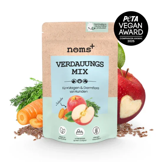 Noms+ Verdauungsmix für Hunde | Hilfe bei Durchfall | Für gesunde Darmfunktion | 100% vegan & tierleidfrei