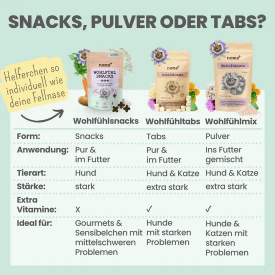 Noms+ Wohlfühlsnacks für Hunde | Bei Stress, Angst, Unruhe & Hyperaktivität | 100% vegan & tierleidfrei | 200g