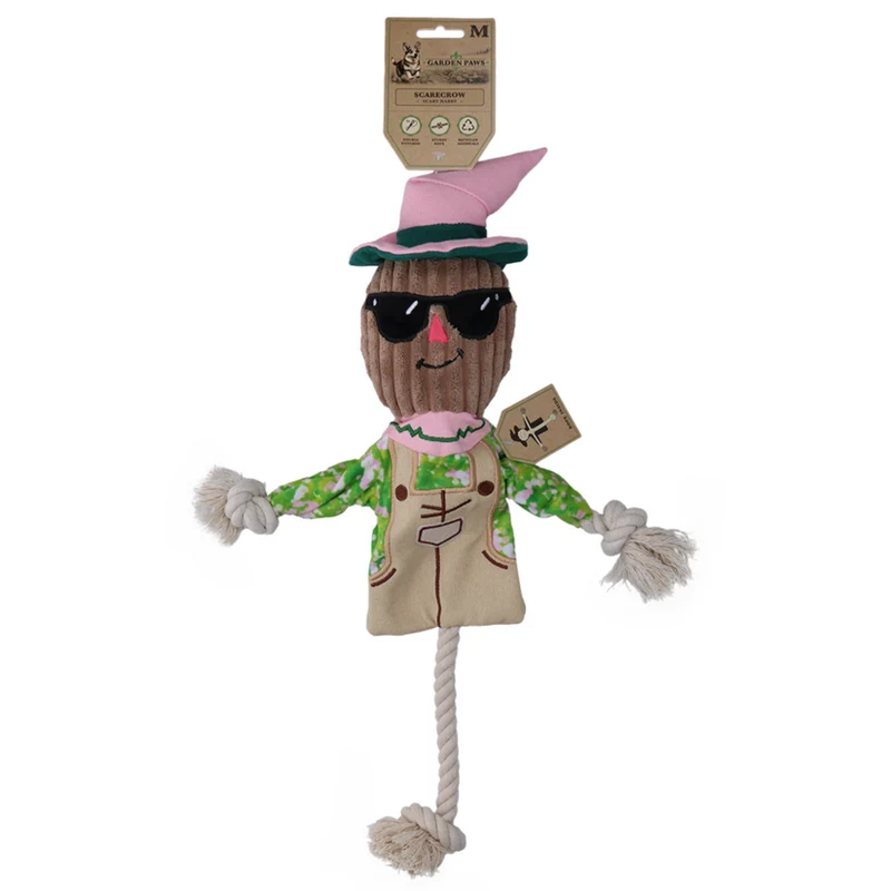 Garden Paws Scarecrow Scary Harry Hundespielzeug mit innenliegenden Seil