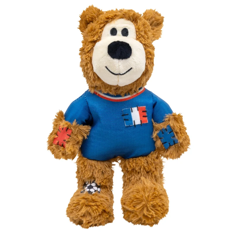 KONG Wild Knots Nation Sport Bear – Plüsch-Hundespielzeug im Fussball-Trikot
