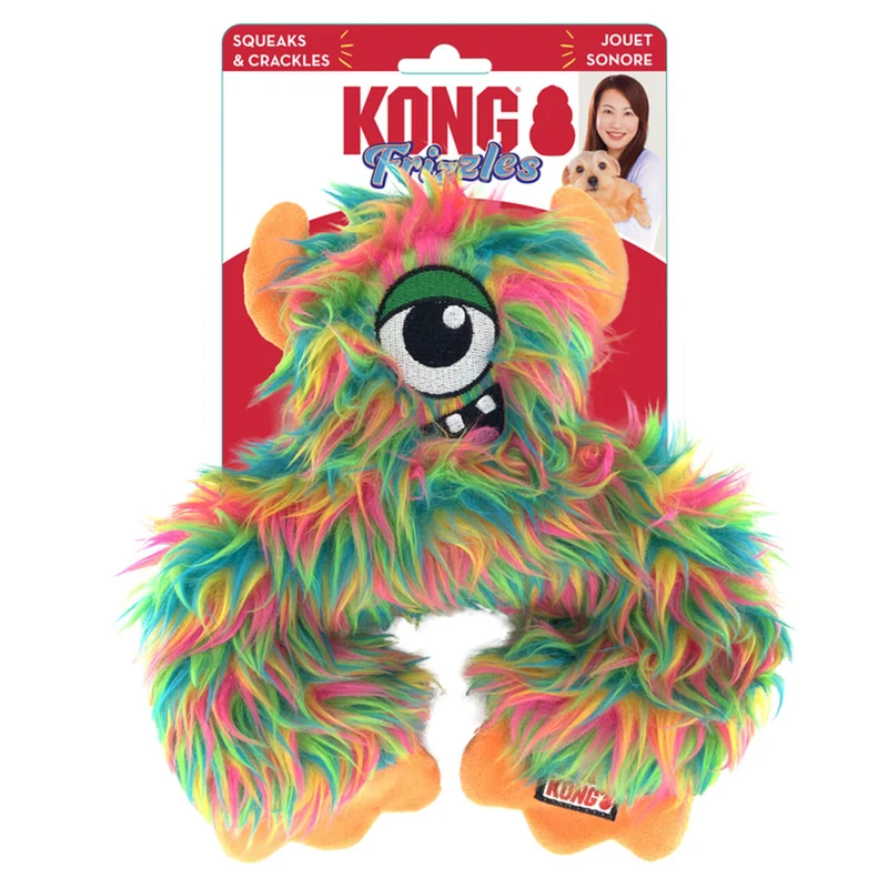 KONG Frizzles – Plüsch-Hundespielzeug mit Quietscher & Knistern | 3 Designs