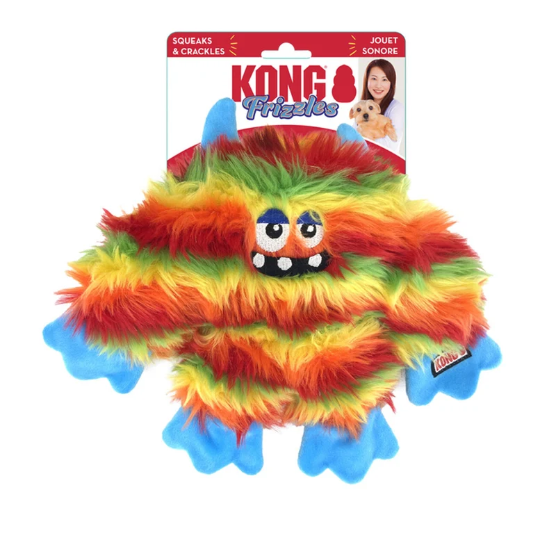 KONG Frizzles – Plüsch-Hundespielzeug mit Quietscher & Knistern | 3 Designs