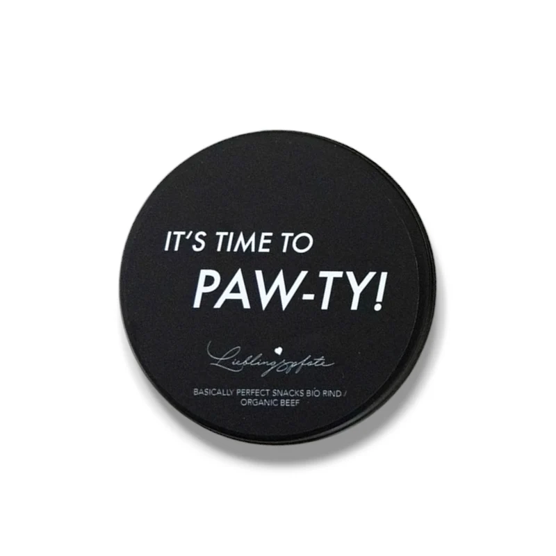Party Snacks - "IT´S TIME TO PAW-TY" - Bio Rind 60g