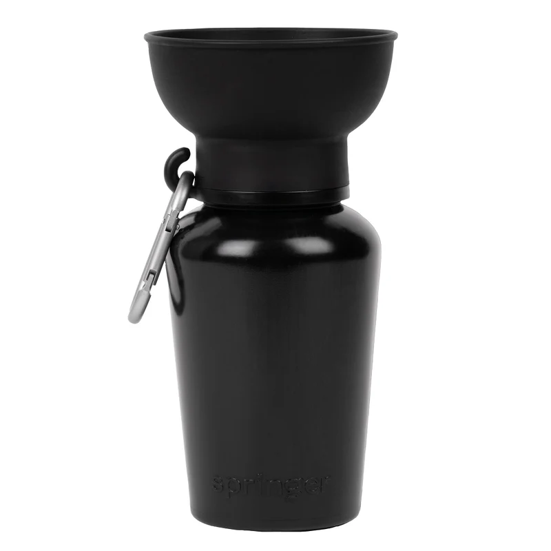 Reiseflasche Flip für Hunde 590ml Schwarz
